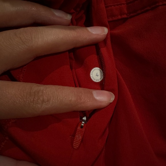Lululemon high rise red shorts (4in) - Picture 3 of 4